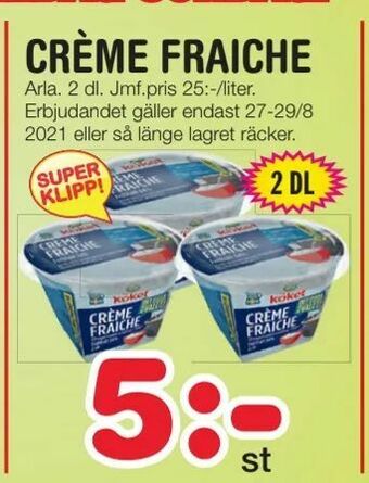 Nya Pulsen Crème fraiche erbjuda