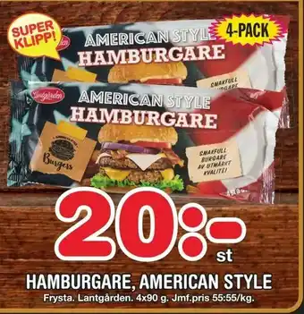 Nya Pulsen Hamburgare, american style erbjuda