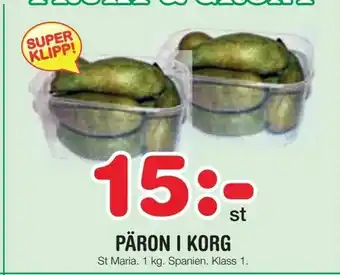 Päron i korg