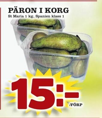 Nya Pulsen Päron i korg erbjuda