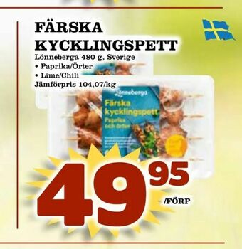 Nya Pulsen Färska kycklingspett erbjuda
