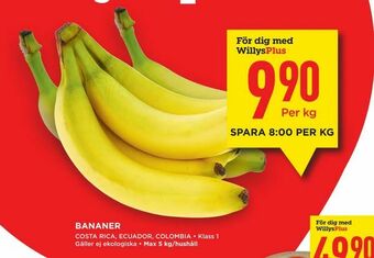 Willys Bananer erbjuda
