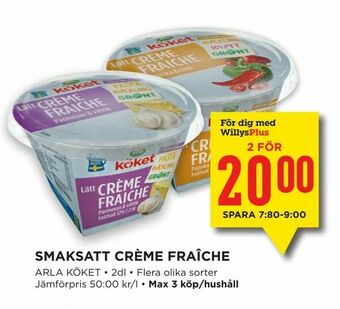 Willys Smaksatt crème fraîche erbjuda