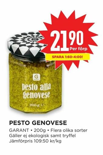 Willys Pesto genovese erbjuda