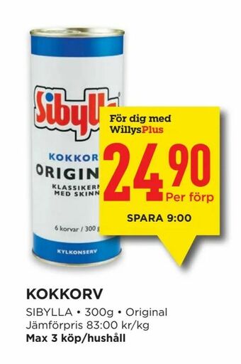 Willys Kokkorv erbjuda