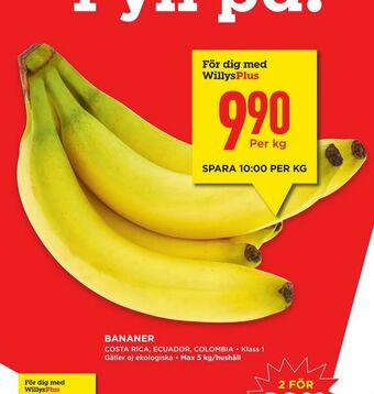 Willys Hemma Bananer erbjuda