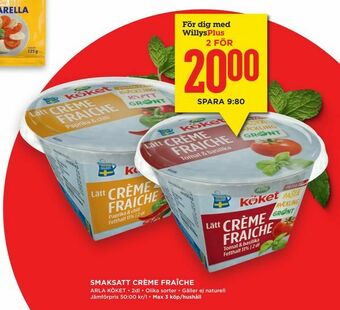 Willys Hemma Smaksatt crème fraîche erbjuda