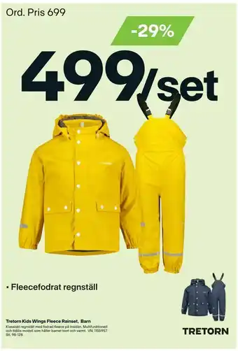 XXL Tretorn Kids Wings Fleece Rainset, Barn erbjuda