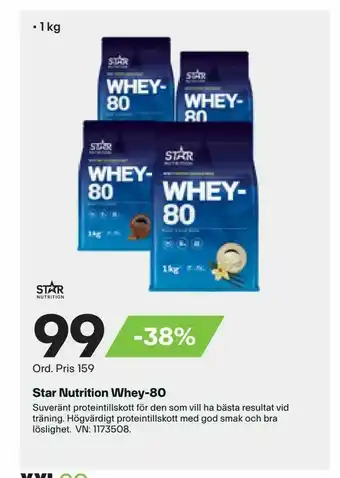 XXL Star Nutrition Whey-80 erbjuda