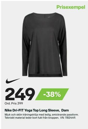 XXL Nike Dri-FIT Yoga Top Long Sleeve, Dam erbjuda