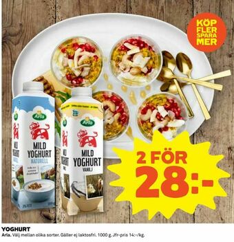 Coop Konsum Yoghurt erbjuda