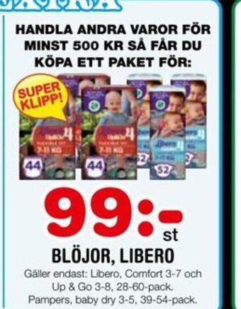 Nya Pulsen BLÖJOR, LIBERO erbjuda