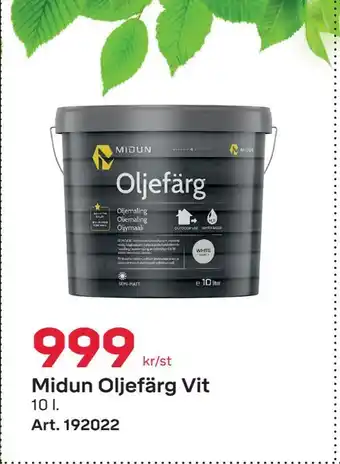 Midun oljefärg vit