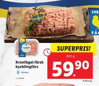Lidl Kronfågel färsk kycklingfärs erbjuda
