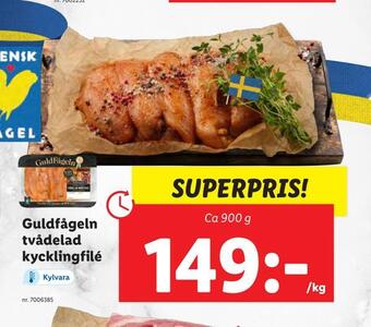 Lidl Guldfågeln tvådelad kycklingfilé erbjuda