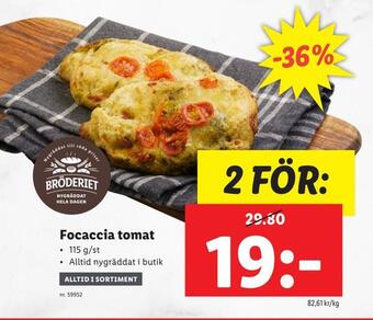 Lidl Focaccia tomat erbjuda