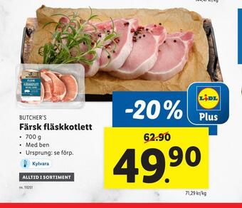 Lidl Färsk fläskkotlett erbjuda