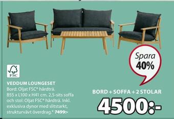 JYSK Bord + soffa + 2 stolar erbjuda