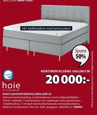 JYSK Hoie c250 kontinentalsäng grå-23 erbjuda