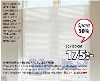 JYSK Hven upp & ner veckad rullgardin erbjuda
