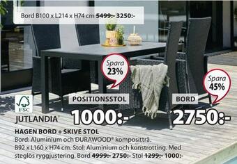 JYSK Hagen bord erbjuda