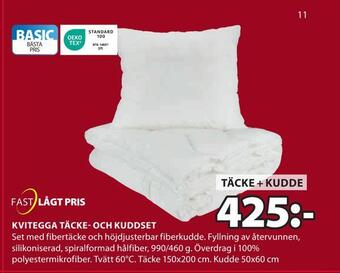 JYSK Kvitegga täcke- och kuddset erbjuda