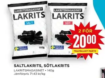 SALTLAKRITS, SÖTLAKRITS LAKRITSMAGASINET
