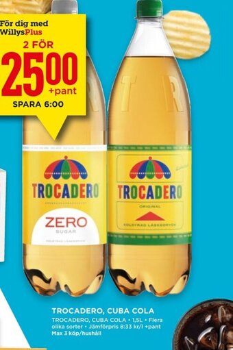Willys TROCADERO, CUBA COLA erbjuda