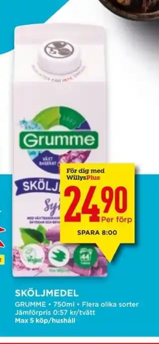 Willys SKÖLJMEDEL GRUMME erbjuda
