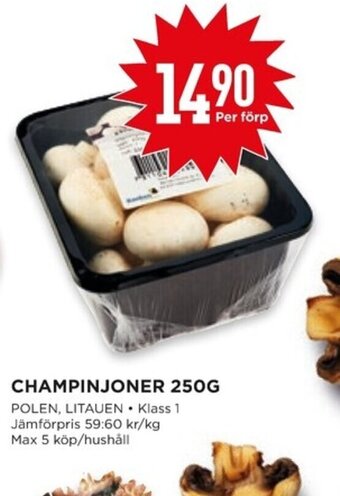 Willys CHAMPINJONER 250G erbjuda