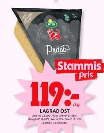 ICA Kvantum LAGRAD OST Arla erbjuda