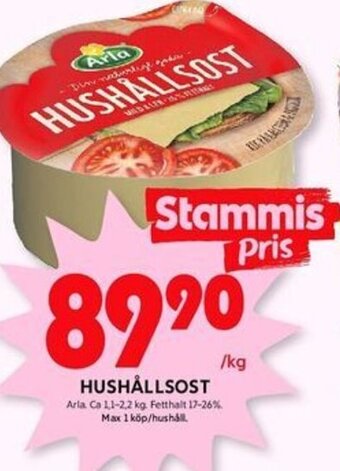 ICA Kvantum HUSHÅLLSOST Arla erbjuda