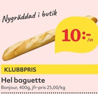 Hemköp Hel baguette erbjuda