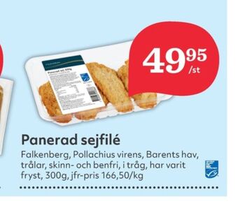 Hemköp Falkenberg seafood sejfiléer panerad erbjuda