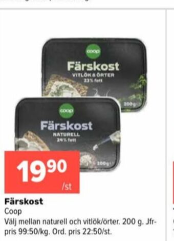 Coop Extra Coop färskost erbjuda