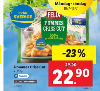 Lidl Felix potatisprodukter erbjuda