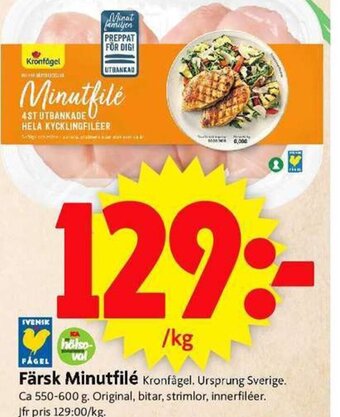 ICA Supermarket Färsk Minutfilé Kronfågel erbjuda