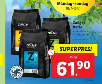 Lidl Blue java kaffebönor erbjuda