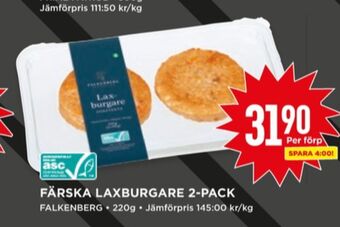 Willys Falkenberg seafood laxburgare erbjuda