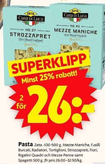 ICA Supermarket Pasta Zeta erbjuda