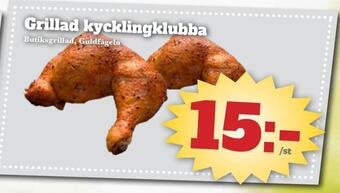 Bonum Matmarknad Grillad kycklingklubba erbjuda