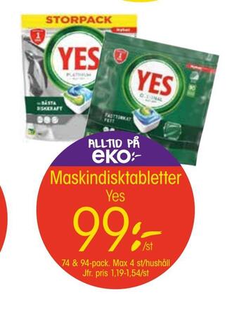 EKO Maskindisktabletter erbjuda