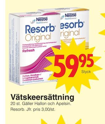 Matöppet Vätskeersättning erbjuda