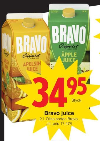 Matöppet Bravo juice erbjuda