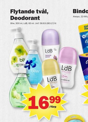 Pekås Flytande tvål, deodorant erbjuda