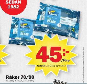 Pekås Räkor 70/90 erbjuda