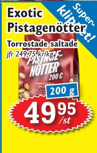 T-jarlen Exotic pistagenötter erbjuda
