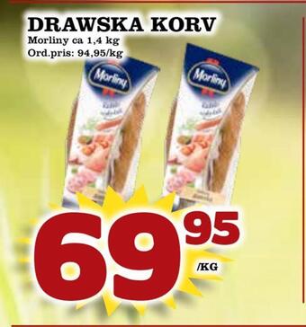 Supergrossen Drawska korv erbjuda