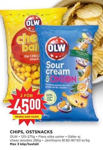 Willys Hemma Chips, ostsnacks erbjuda