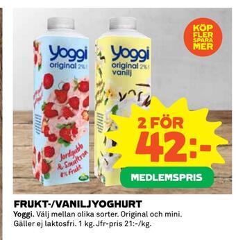 Coop Extra Frukt-/vaniljyoghurt erbjuda